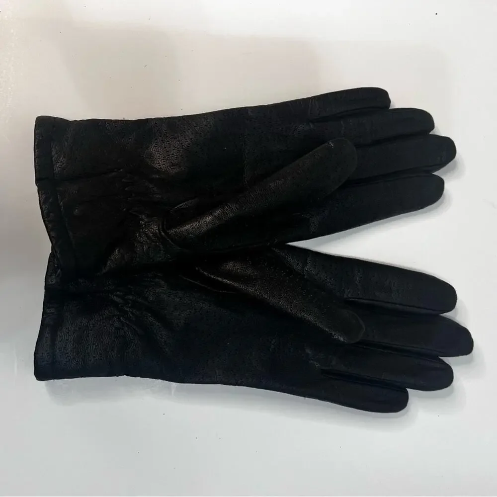 Fownes Genuine Leather Driving Dress Black Gloves – Size 8.5 | Lined Winter